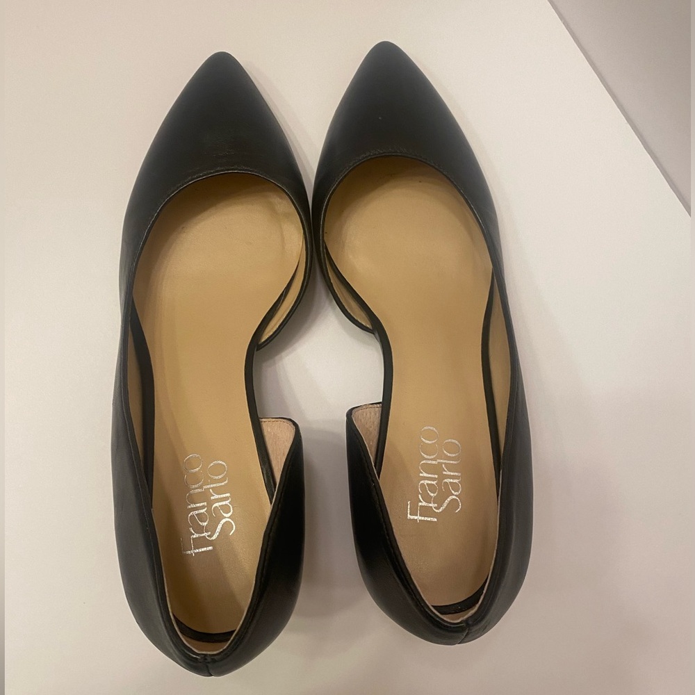 Franco Sarto Black Leather Upper Wedge Heel Women’s size 9.5, Black support Heel - Picture 6 of 14